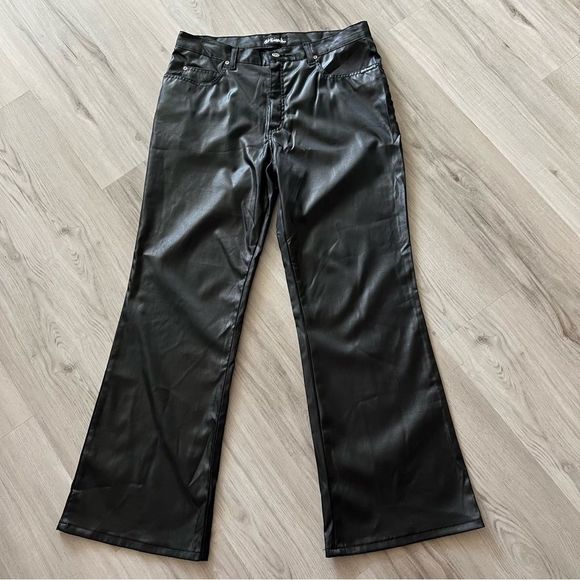 Girlfriends LA Pants - Girlfriends LA black silky patent like flare leg pants sz 15. Y2K mallgoth VNT